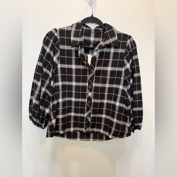 DREW Black and White Plaid Button Down Shirt - Shirt XS‎ - Picture 1 of 10